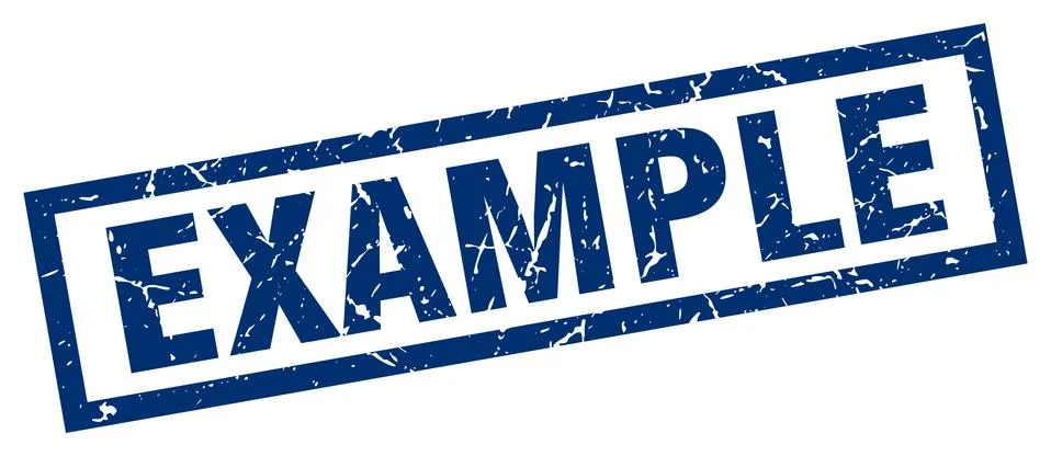 Square grunge blue example stamp Ilustración de archivo