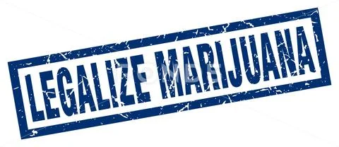 Square grunge blue legalize marijuana stamp Stock Illustration
