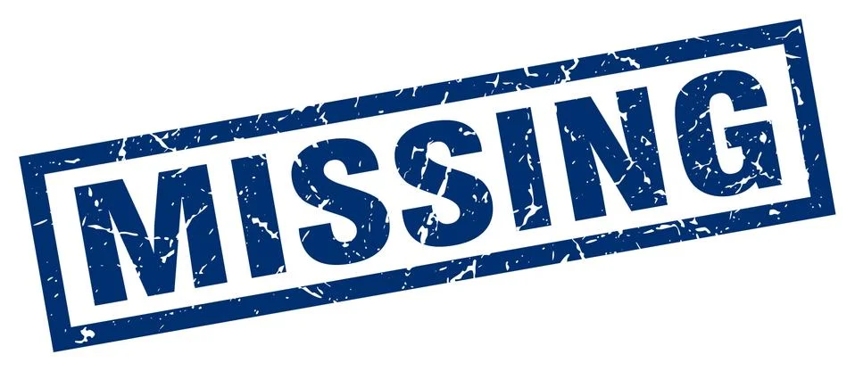 Square grunge blue missing stamp Stock Illustration