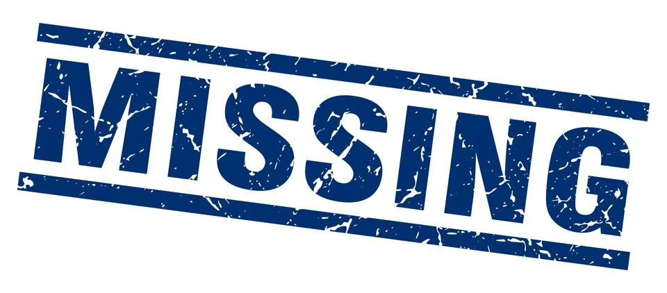 Square grunge blue missing stamp Stock Illustration