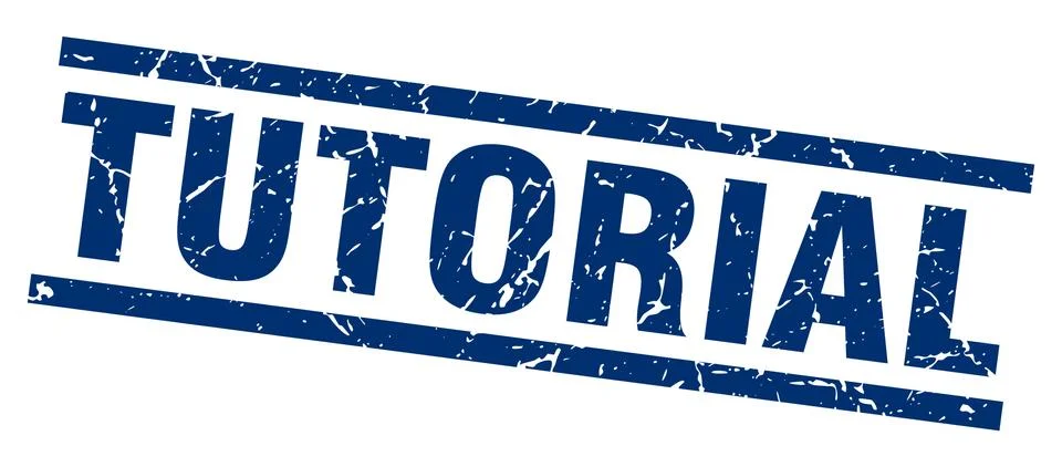 Square grunge blue tutorial stamp Stock Illustration