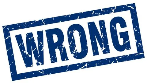 Square grunge blue wrong stamp Stock Illustration