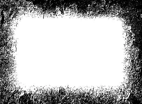 Square grunge frame with a halftone effect, black and white frame Stock Illustration