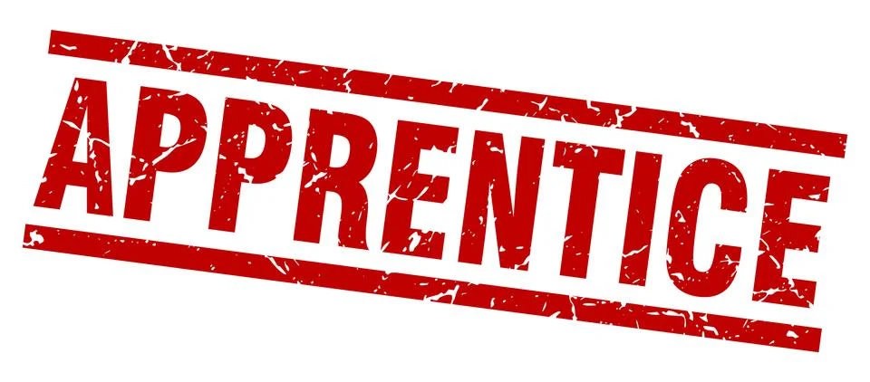 Square grunge red apprentice stamp イラスト素材