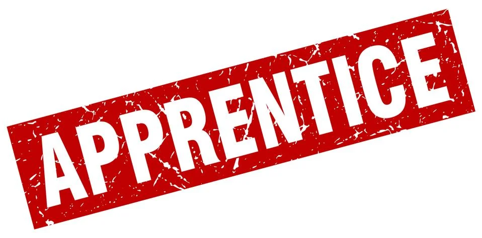 Square grunge red apprentice stamp 스톡 일러스트