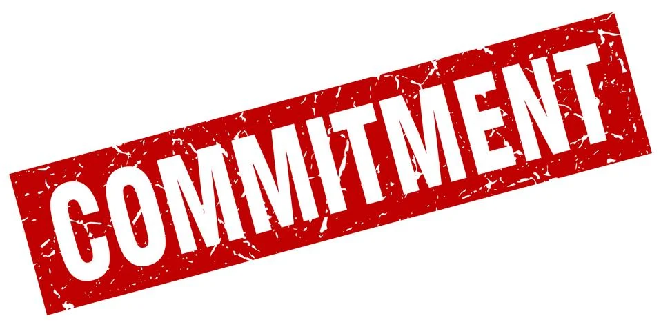 Square grunge red commitment stamp Illustrazione stock