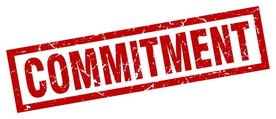 Square grunge red commitment stamp 스톡 일러스트