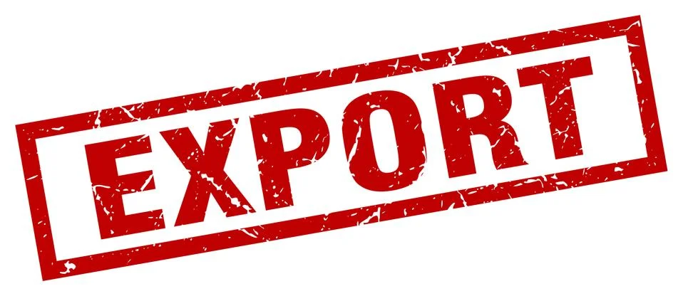 Square grunge red export stamp Stock Illustration