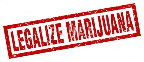 Square grunge red legalize marijuana stamp Stock Illustration