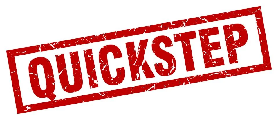 Square grunge red quickstep stamp Stock Illustration