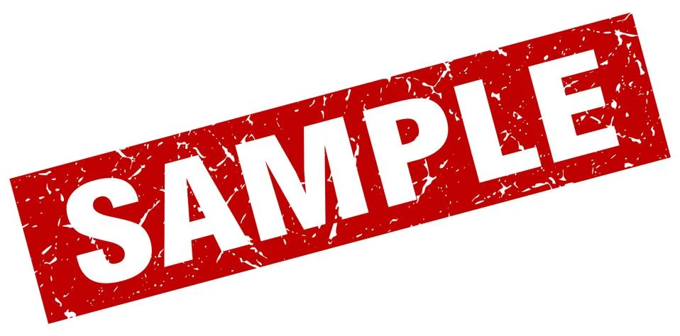 Square grunge red sample stamp Stock Illustration