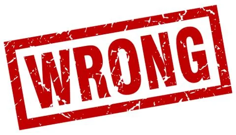 Square grunge red wrong stamp Stock Illustration