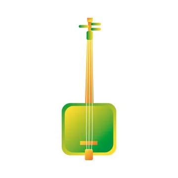 Square guitar string instrument line and fill style icon Stock Illustration