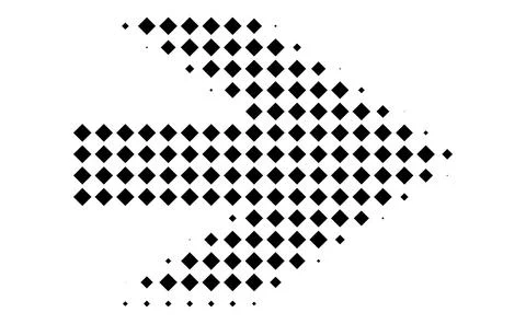Square halftone arrow graphic element, Pixelated block arrow icon vector, Mon Stockillustratie