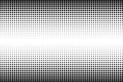 Square halftone gradient pattern with white center Illustrazione stock