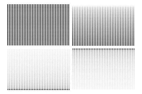 Square Halftone Pattern Set, Geometric Gradient Dot Texture Backgrounds Stock Illustration