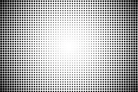 Square halftone radial pattern with white center イラスト素材