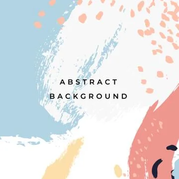Square hand drawn abstract background with artistic brush strokes and paint Stock Illustration