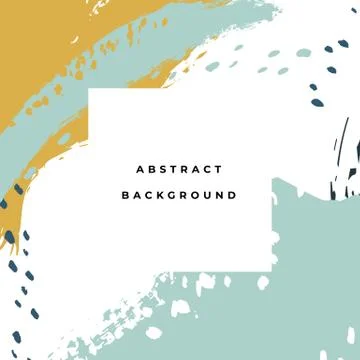 Square hand drawn abstract background with artistic brush strokes and paint Stock Illustration