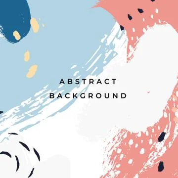 Square hand drawn abstract background with artistic brush strokes and paint 库存插图