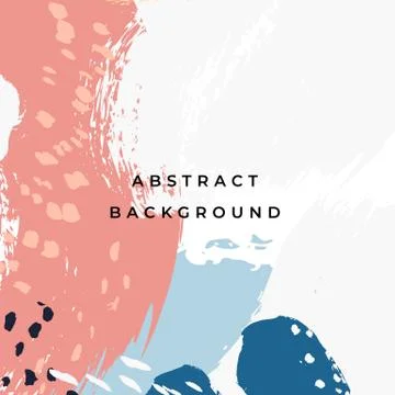 Square hand drawn abstract background with artistic brush strokes and paint 库存插图