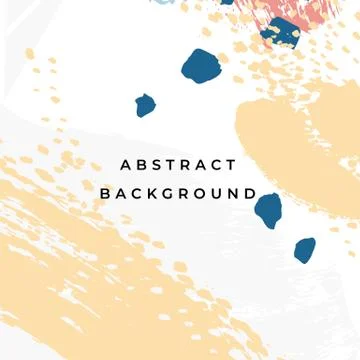 Square hand drawn abstract background with artistic brush strokes and paint Stock Illustration