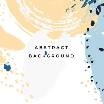 Square hand drawn abstract background with artistic brush strokes and paint Illustrazione stock