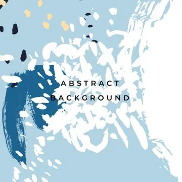 Square hand drawn abstract background with artistic brush strokes and paint Stock Illustration