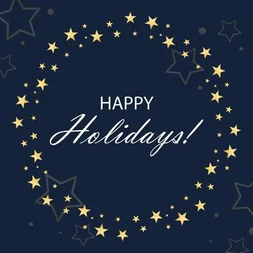 Square Happy Holidays template Vector graphics Stock Illustration