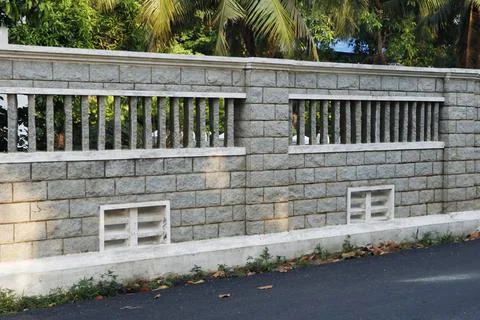 Square hard stone bricks wall Stock Photos