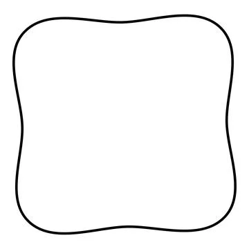 Square have rounded corners rectangle shape contour outline line icon black.. Stock Illustration