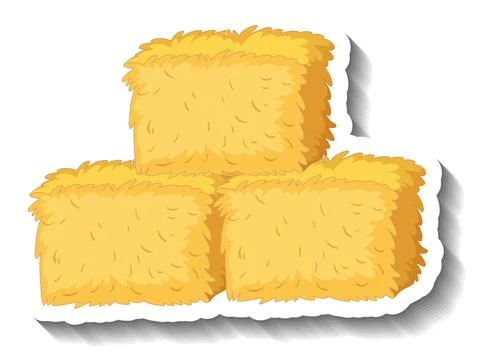 Square haystacks group on white background Stock Illustration