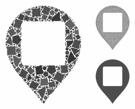 Square hole map marker Mosaic Icon of Bumpy Items 스톡 일러스트