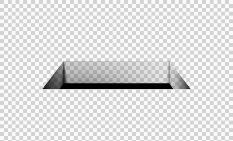 Square hole mockup. Isolated realistic transparent template. Png Stock Illustration