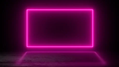 Square Horizontal Neon Lights Background Stock Footage 277124944