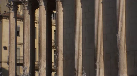 The Square house Structures Roman in Nîmes France Stock Footage 52981638