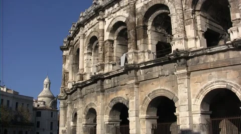 The Square house Structures Roman in Nîmes France Stock Footage 52981838