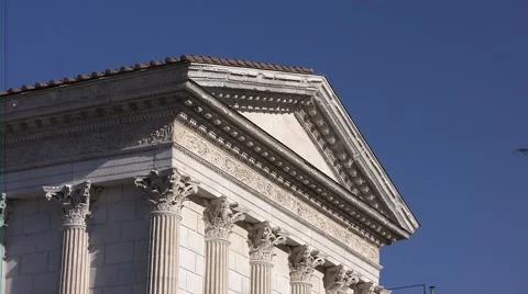 The Square house Structures Roman in Nîmes France Stock Footage 52981898