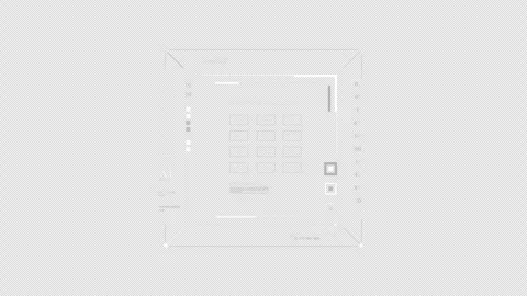 Square HUD digital elements geometry shape PNG Alpha Stock Footage 318301602