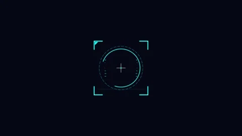 Square HUD futuristic digital interface element on black background Stock Footage 345228441