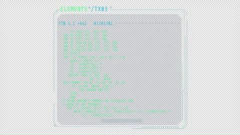 Square HUD Interface window with coding elements. Stock Footage 240602977