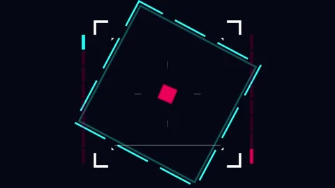 Square HUD user interface element on black background Stock Footage 345228342