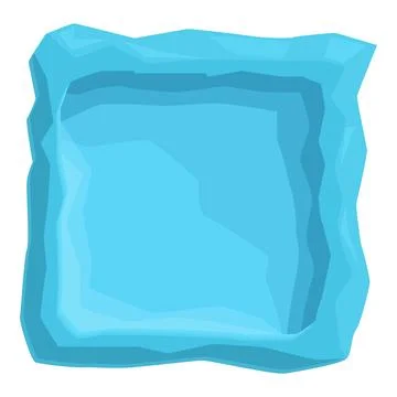 Square ice block forming an empty space in its center Stock Illustration