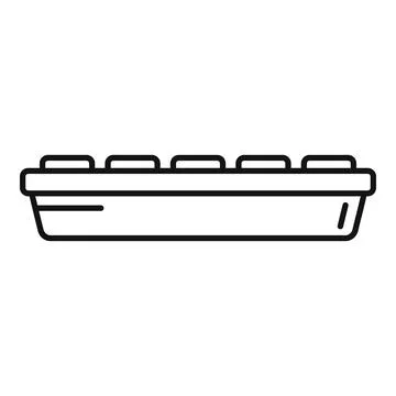 Square ice cube tray icon outline . Water container 스톡 일러스트