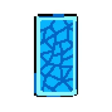 Square ice cube tray pixel art vector illustration Stockillustratie