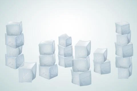 Square ice cubes. Illustrazione stock