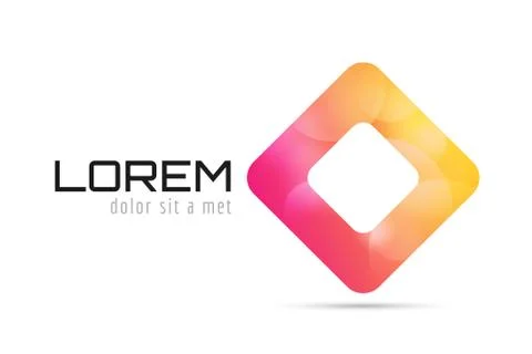 Square icon abstract logo template Stock Illustration