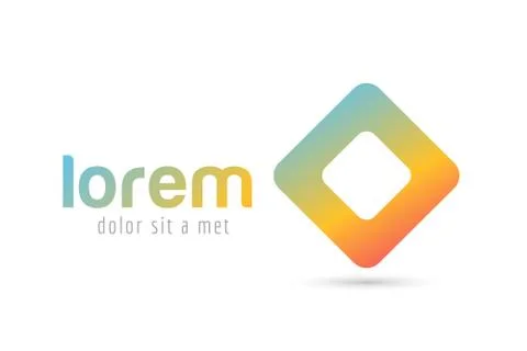 Square icon abstract logo template Stock Illustration