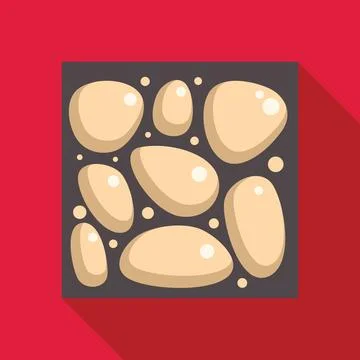 Square icon of beige cobblestones forming a paving stone surface Stock Illustration