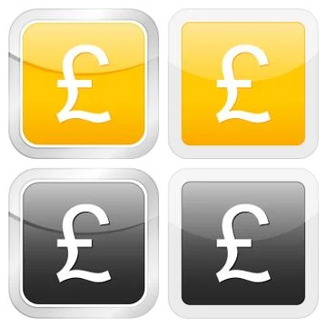 Square icon british pound Illustrazione stock